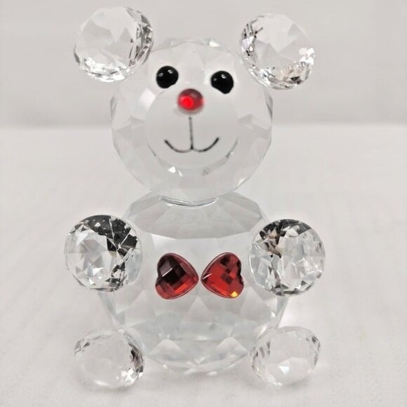 Diamond Faucetted Crystal Teddy Bear Figurine Decorative Collectable New 3"X2" - Picture 1 of 12